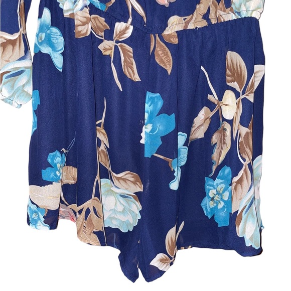Happy Haleiwa Floral Romper in Navy - Picture 6 of 8